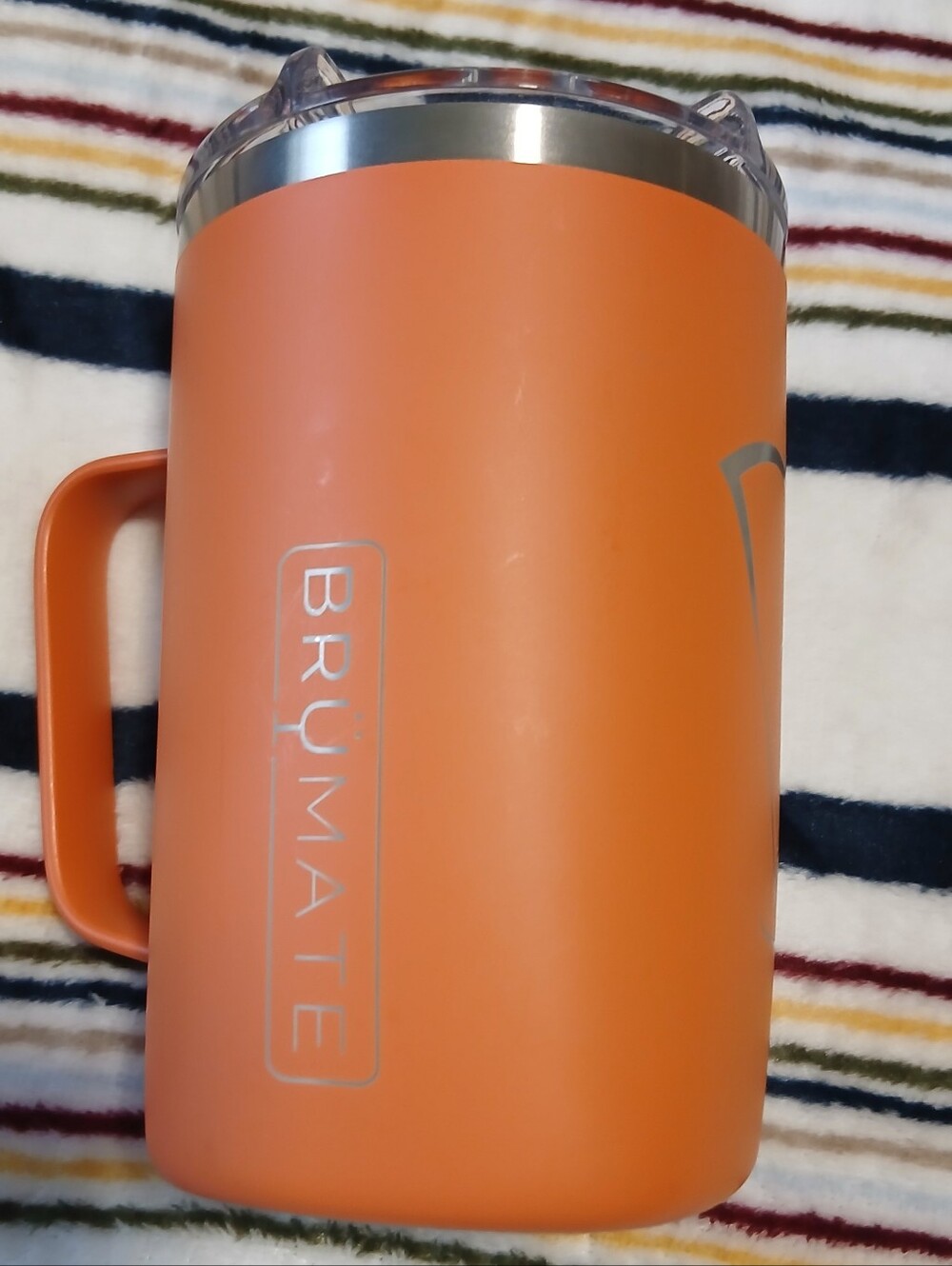 Brumate Orange Insulated Travel Mug with Handle
